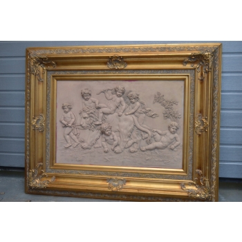 WIELKI OBRAZ ALABASTER - DZIECI NA LWIE 138CM