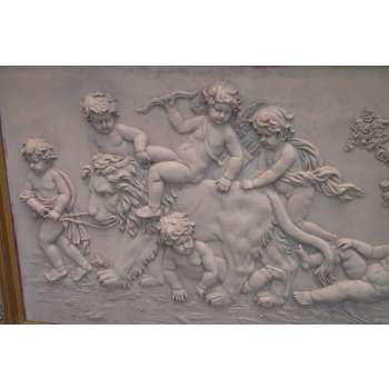 WIELKI OBRAZ ALABASTER - DZIECI NA LWIE 138CM