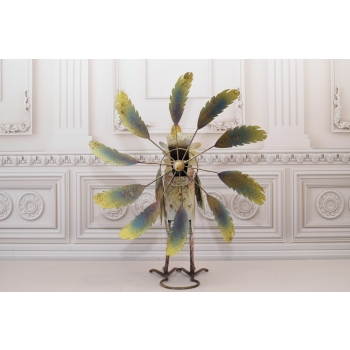 Metalowy Kogut - Figura Ogrodowa - Kolorowy Kogut z Wiatrakiem - Dekoracja