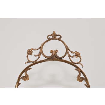 Patera Porcelanowy Koszyk Kremowy - Porcelana + Brąz - Sygnowany Żardiniera