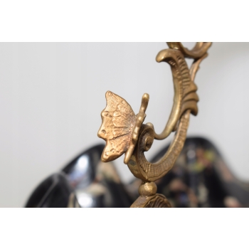 Patera Porcelanowy Koszyk Czarny Porcelana + Brąz - Sygnowany Żardiniera