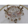 Patera Porcelanowy Koszyk PTASZEK Porcelana + Brąz - Sygnowany Żardiniera