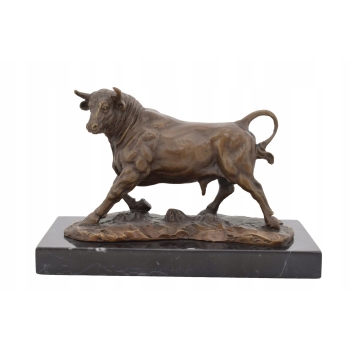 Byk Taurus Symbol Siły Hossa Giełda - Figura z Brązu Rzeźba