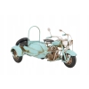 Metalowy Motocykl Motor z Przyczepką Niebieski - Model - Zabawka Vintage