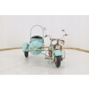 Metalowy Motocykl Motor z Przyczepką Niebieski - Model - Zabawka Vintage