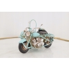 Metalowy Motocykl Motor z Przyczepką Niebieski - Model - Zabawka Vintage