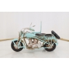 Metalowy Motocykl Motor z Przyczepką Niebieski - Model - Zabawka Vintage