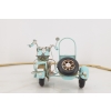 Metalowy Motocykl Motor z Przyczepką Niebieski - Model - Zabawka Vintage