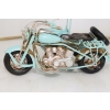 Metalowy Motocykl Motor z Przyczepką Niebieski - Model - Zabawka Vintage