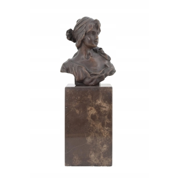 Dama Kameliowa - Popiersie Kobiety z Brązu - Figura Rzeźba Kobieta - Ozdoba