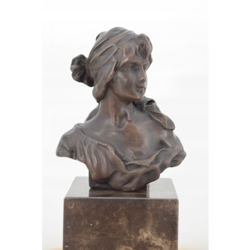 Dama Kameliowa - Popiersie Kobiety z Brązu - Figura Rzeźba Kobieta - Ozdoba