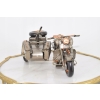 Zabytkowy Metalowy Motocykl Wojskowy - Model Motor z Karabinem - Vintage