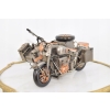 Zabytkowy Metalowy Motocykl Wojskowy - Model Motor z Karabinem - Vintage