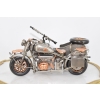 Zabytkowy Metalowy Motocykl Wojskowy - Model Motor z Karabinem - Vintage