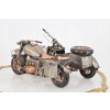 Zabytkowy Metalowy Motocykl Wojskowy - Model Motor z Karabinem - Vintage
