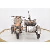 Zabytkowy Metalowy Motocykl Wojskowy - Model Motor z Karabinem - Vintage