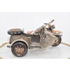 Zabytkowy Metalowy Motocykl Wojskowy - Model Motor z Karabinem - Vintage