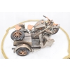 Zabytkowy Metalowy Motocykl Wojskowy - Model Motor z Karabinem - Vintage