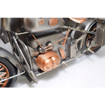Zabytkowy Metalowy Motocykl Wojskowy - Model Motor z Karabinem - Vintage