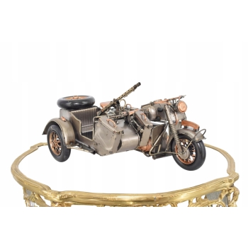 Zabytkowy Metalowy Motocykl Wojskowy - Model Motor z Karabinem - Vintage
