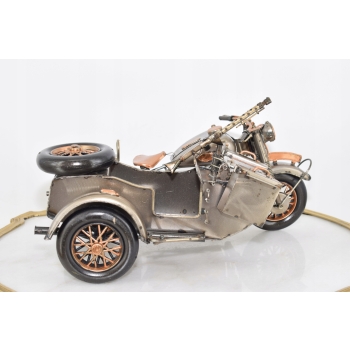 Zabytkowy Metalowy Motocykl Wojskowy - Model Motor z Karabinem - Vintage