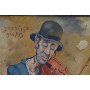 Jerzy Duda Gracz 1564 / 93 - Portret Skrzypka - Muzyk Grajek - Obraz Olejny