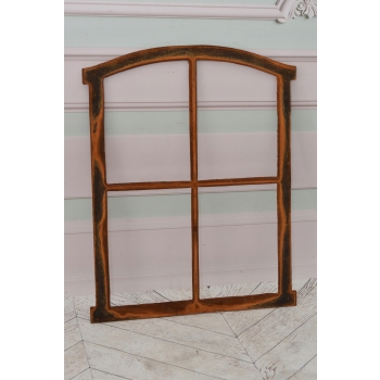 Żeliwne Okno 63x61cm Żeliwo OKIENNICA ŻELIWO rdza Dekoracja Ogród Rzeźba