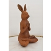 Żeliwna Stara Figura - Medytujący Zając Królik - Rustykalna Figurka