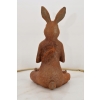 Żeliwna Stara Figura - Medytujący Zając Królik - Rustykalna Figurka