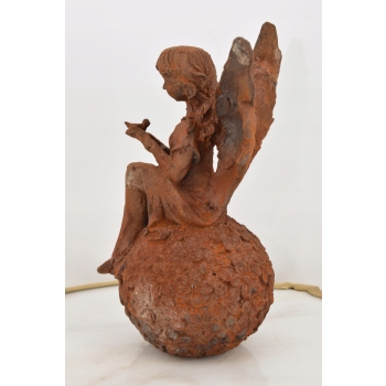 Calineczka z Ptaszkiem - Wróżka Elf - Figura Rzeźba z Żeliwa - Dom Ogród