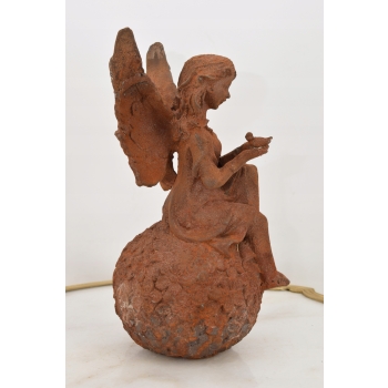Calineczka z Ptaszkiem - Wróżka Elf - Figura Rzeźba z Żeliwa - Dom Ogród