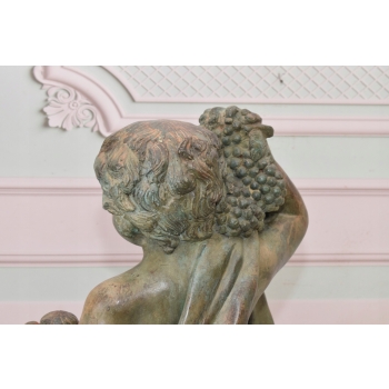 Anioł z Kokardą - Kupidyn Amor - Figura Rzeźba z Brązu - Dekoracja Ozdoba