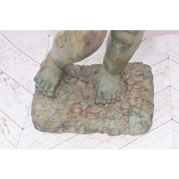 Anioł z Kokardą - Kupidyn Amor - Figura Rzeźba z Brązu - Dekoracja Ozdoba