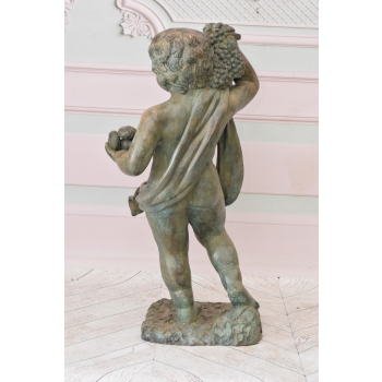 Anioł z Kokardą - Kupidyn Amor - Figura Rzeźba z Brązu - Dekoracja Ozdoba
