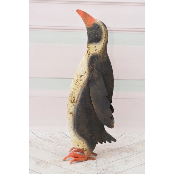 Metalowy Pingwin - Figura Ogrodowa - Kolorowy Pingwin - Dekoracja