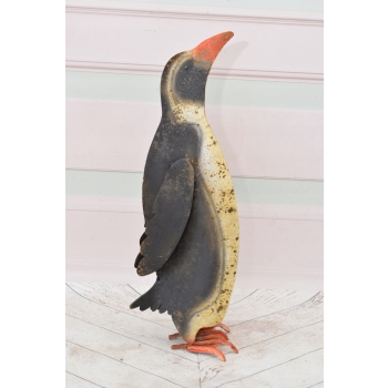 Metalowy Pingwin - Figura Ogrodowa - Kolorowy Pingwin - Dekoracja