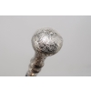 Laska Spacerowa Srebrna Zdobiona - Wygodna Stabilna - Aluminium Drewno