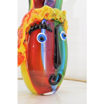 Szkło Murano - Abstrakcyjny Wazon Waza - Twarz Buzia - 37 x 24 - Dekoracja