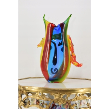 Szkło Murano - Abstrakcyjny Wazon Waza - Twarz Buzia - 37 x 24 - Dekoracja