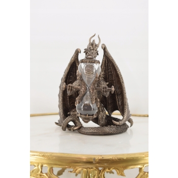 Smok z Klepsydrą - Groźny Smok - Figura Statuetka - Prezent Ozdoba