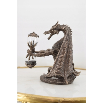 Smok z Klepsydrą - Groźny Smok - Figura Statuetka - Prezent Ozdoba