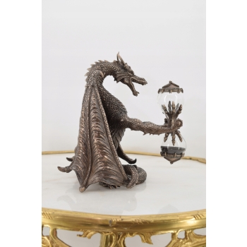 Smok z Klepsydrą - Groźny Smok - Figura Statuetka - Prezent Ozdoba