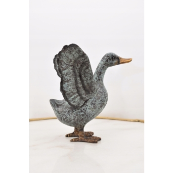 Kaczka Kaczki - Figura z Brązu - Rzeźba Dekoracja Ozdoba Dom Ogród