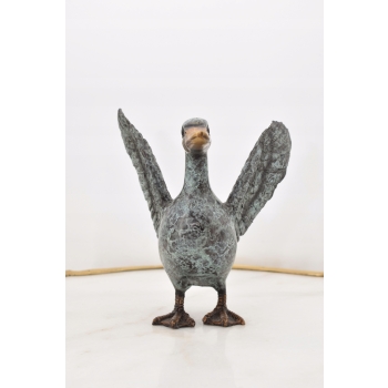 Kaczka Kaczki - Figura z Brązu - Rzeźba Dekoracja Ozdoba Dom Ogród