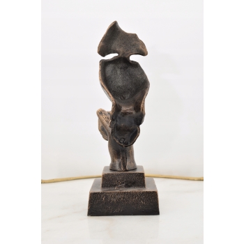 Figura Z Brązu - Cisza - Twarz Buzia Pokazująca Cisze - Rzeźba - Ozdoba