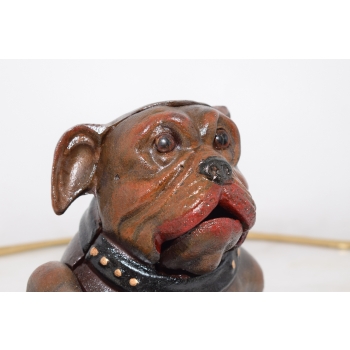 Ruchoma Skarbonka Bulldog - Mechaniczny Pies - Zabawna Figura Żeliwo