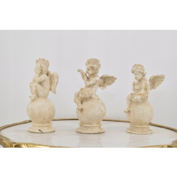Zestaw Figur Żeliwnych - Anioły Amory Anioł Figura Rzeźba Żeliwo Dom Ogród
