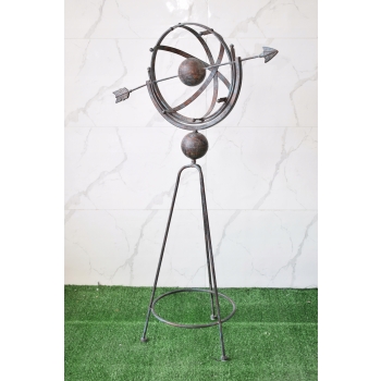 Metalowy Zegar Słoneczny - Stojący - Figura Metalowa - Dekoracja Dom Ogród