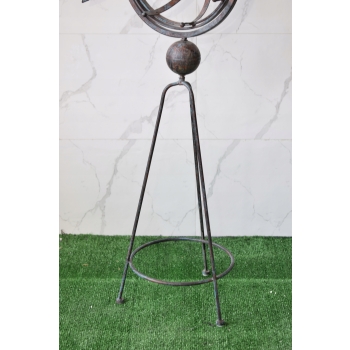 Metalowy Zegar Słoneczny - Stojący - Figura Metalowa - Dekoracja Dom Ogród