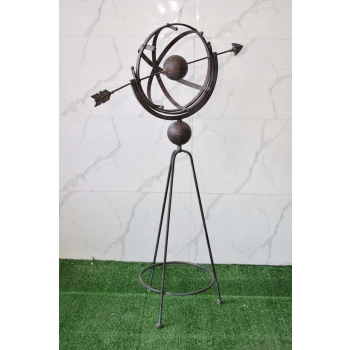 Metalowy Zegar Słoneczny - Stojący - Figura Metalowa - Dekoracja Dom Ogród